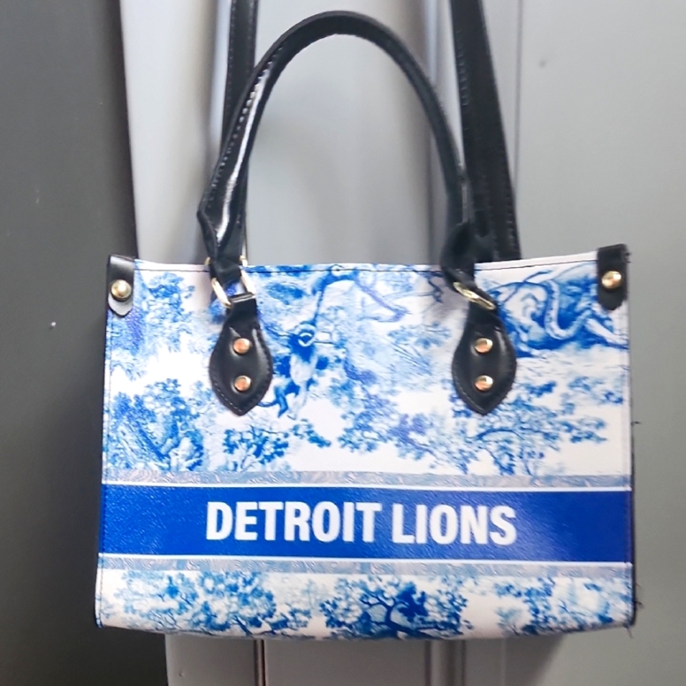 DETROIT LIONS Blue and White Women's Bag